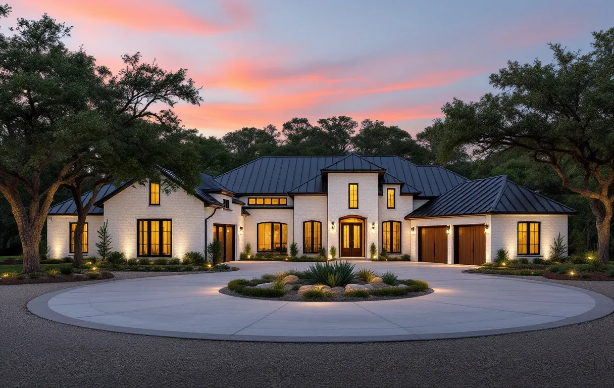 Contemporary limestone and glass custom home on a large private lot overlooking Barton Creek greenbelt