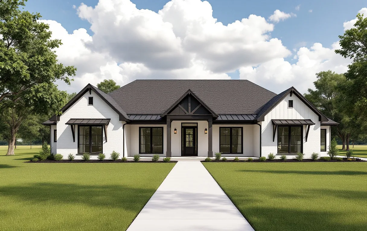 Single-story stone home on a one-acre treed lot near the North San Gabriel River