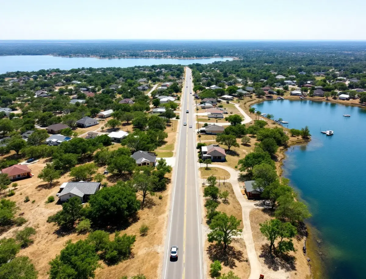 Hill country home with a covered deck overlooking Lake Travis through cedar and live oak