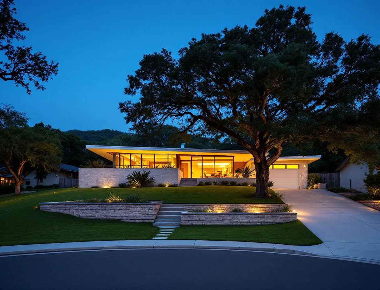 Craftsman-style home with a deep front porch on a tree-lined street near a college campus